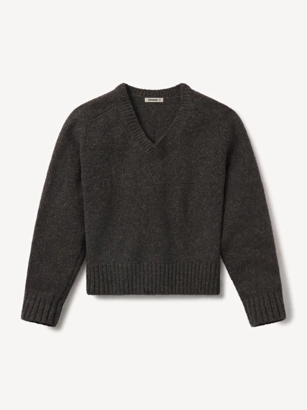 Buck Mason Seastack Wool Tweed V-Neck Sweater in Cobblestone 🩶 - Picture 2 of 8
